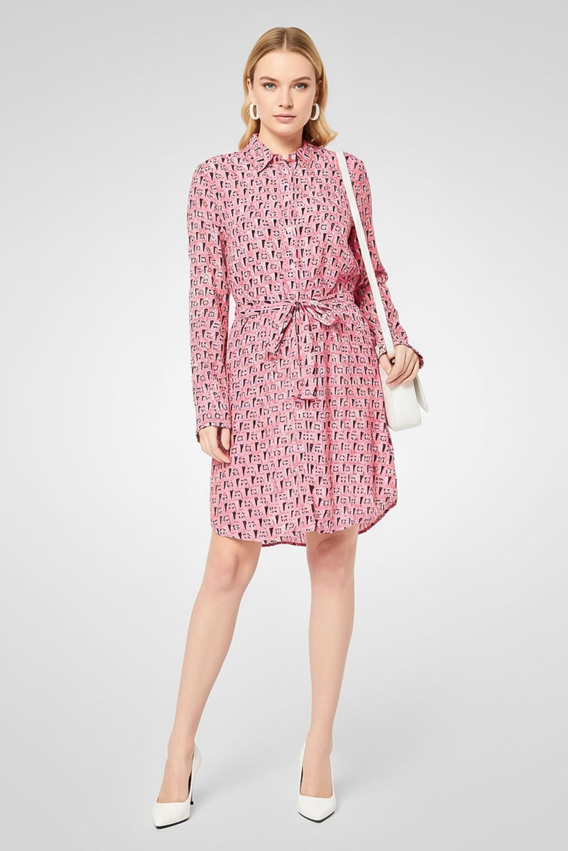 GANT فستان ميني مطبوع بالكامل للنساء، متعدد الألوان - Image 1